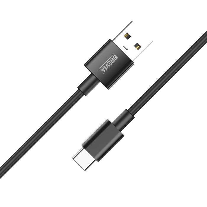 Кабель Brevia USB to Type-C 2,4А 1м, чорний box (55100BUCC1)