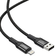 Кабель Brevia USB to Lightning 2,4А 1м, чорний ZIP (56100BULZ1)