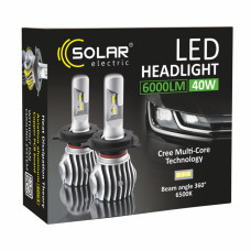 Автолампа Solar LED H4 12/24V 6500K 6000Lm 40W Cree Chip