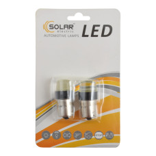 Автолампа Solar LED 12V S25 BA15s COB 100lm white, 2шт