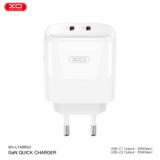 Мережевий зарядний пристрій XO L140 Dual C35W 2USB-C білий