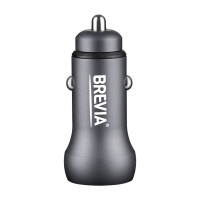 Автомобільний зарядний пристрій Brevia ePower Dual Style Metal LED 48W 1xUSB-C+1xUSB-A