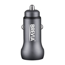 Автомобільний зарядний пристрій Brevia ePower Dual Style Metal LED 48W 1xUSB-C+1xUSB-A