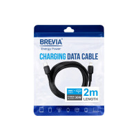 Кабель Brevia Type-C to Lightning 30W 2м, чорний ZIP (51200BCLZ1)