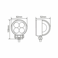Фара світлодіодна Brevia Epistar 4D Spot 10-30V, 12W (4x3W), 880Lm, 1шт (10602RLX1)