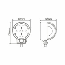 Фара світлодіодна Brevia Epistar 4D Spot 10-30V, 12W (4x3W), 880Lm, 1шт (10602RLX1)