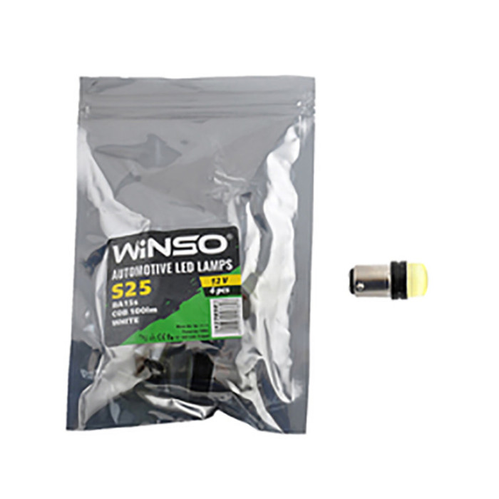 Автолампи Winso 12V COB S25 BA15s COB 100lm white 4шт