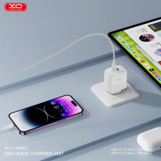 Мережевий зарядний пристрій XO L140 Dual C35W 2USB-C білий