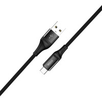 Кабель Brevia USB to Type-C 2,4А 1м, чорний ZIP (56100BUCZ1)