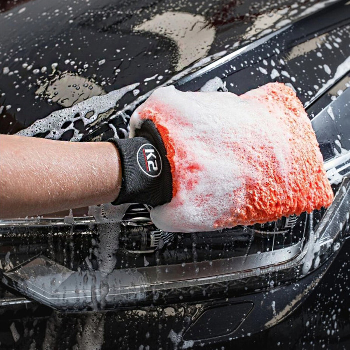 Губка-рукавичка з мікрофібри для ручного миття автомобіля K2 Wash Mitt