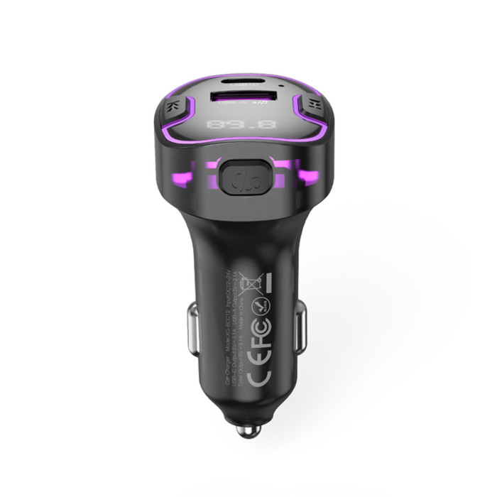 FM-трансмітер XO BCC12 Intelligent Bluetooth+MP3 чорний