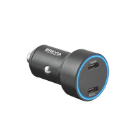 Автомобільний зарядний пристрій Brevia ePower DualCharge Display 40W 2xUSB-C чорний