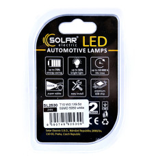 Автолампа Solar LED 24V T10 W2.1x9.5d 5SMD white, 2шт