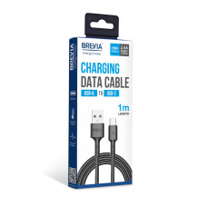 Кабель Brevia USB to Type-C 2,4А 1м, чорний box (51100BUCC1)