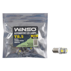 Автолампа Winso LED 12V SMD T8.5 BA9s, 10шт 127260