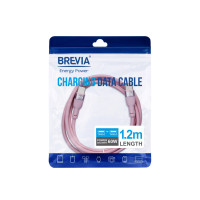 Кабель Brevia Type-C to Type-C 60W 1,2м, рожевий ZIP (52120PCCZ1)