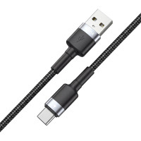Кабель Brevia USB to Type-C 2,4А 1м, чорний ZIP (53100BUCZ1)