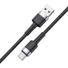 Кабель Brevia USB to Type-C 2,4А 1м, чорний ZIP (53100BUCZ1)