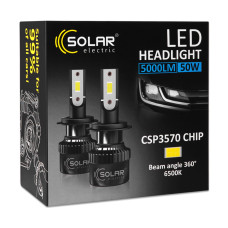 Автолампа Solar LED HB3(9005) 12/24V 50W 5000Lm 6500K CSP3570 2шт