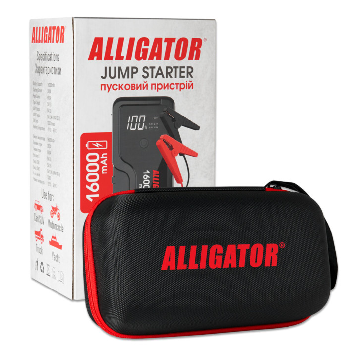 Пусковий пристрій Alligator Jump Starter 300A/600A 16000mAh