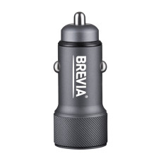 Автомобільний зарядний пристрій Brevia ePower Dual Grip Metal LED 48W 1xUSB-C+1xUSB-A