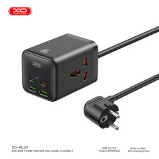 Мережевий зарядний пристрій XO WL24 Fast Charging Desktop Charger Array Plug 65W чорний