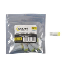 Автолампа Solar LED 12V T10 W2.1x9.5d 1SMD with lens white 10шт