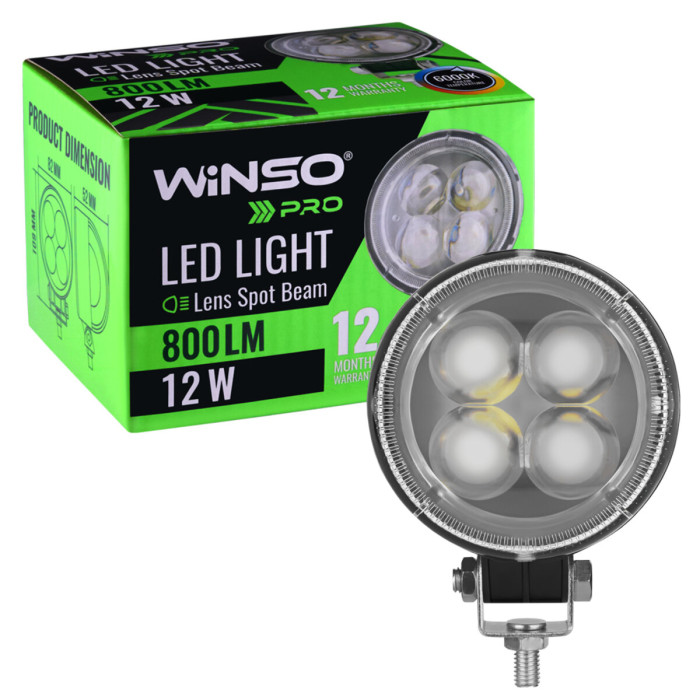 Фара світлодіодна Winso Pro Epistar 4D точковий 10-30V, 12W (4x3W), 1шт (780130)