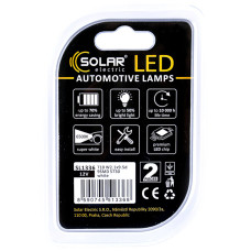 Автолампа Solar LED 12V T10 W2.1x9.5d 9SMD white, 2шт