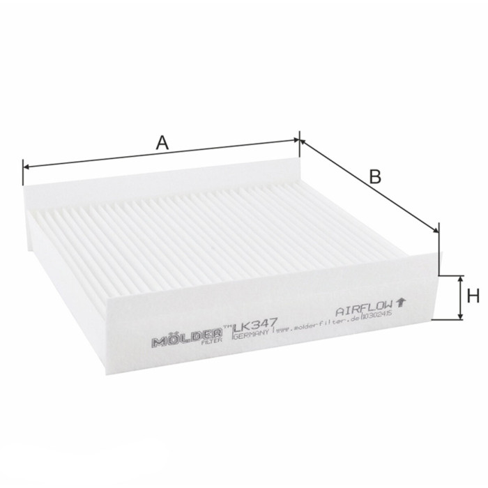 Фільтр салону Molder Filter LK347 (WP9320, LA457, CU2040, K1228)