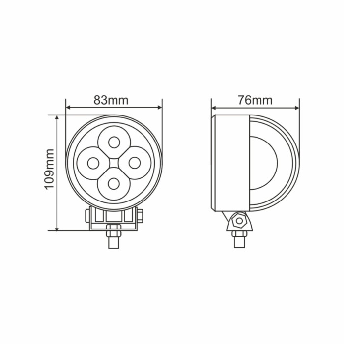 Фара світлодіодна Winso Pro Epistar розсіяний 10-30V, 12W (4x3W), 1шт