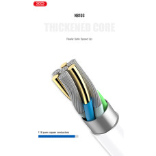 Кабель XO USB to Micro USB 2,1А 1м білий