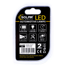 Автолампа Solar LED 12V T10 W2.1x9.5d 10SMD white, 2шт SL1345