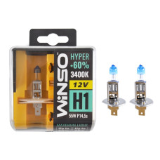 Галогенова лампа Winso H1 12V 55W P14.5s SET HYPER +60% 2шт