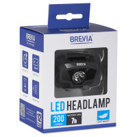 Ліхтар налобний Brevia 200Lm, 3 режими+flash, 3xAAA