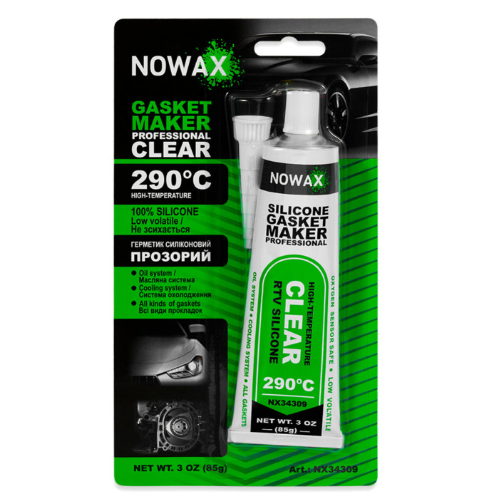 Герметик Nowax високотемпературний силіконовий прозорий 85г