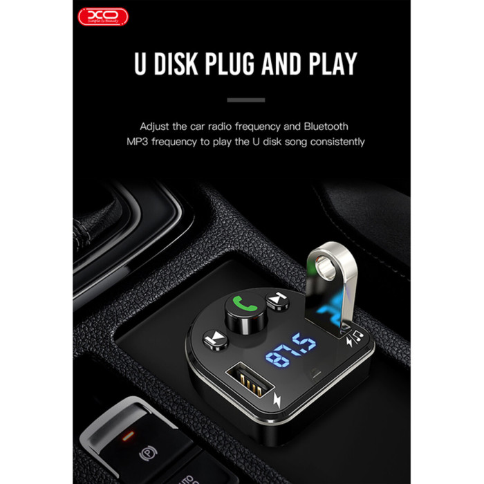 FM-трансмітер XO BCC01 Bluetooth+FM+MP3 чорний