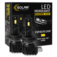 Автолампа Solar LED H7 12V 30W 3000Lm 6500K CSP3570 2шт