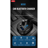 FM-трансмітер XO BCC02 Bluetooth+FM+USB Charging чорний