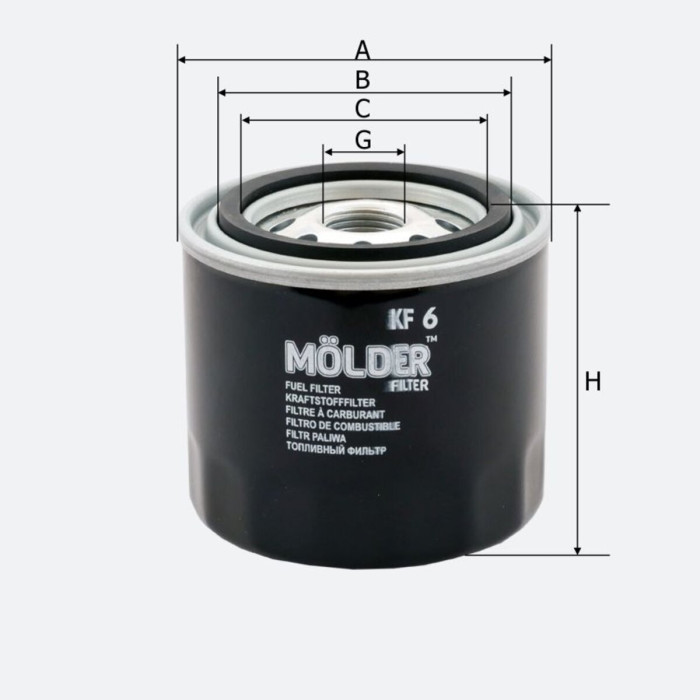 Фільтр паливний Molder Filter KF 6 (WF8172, KC5, WK81186)