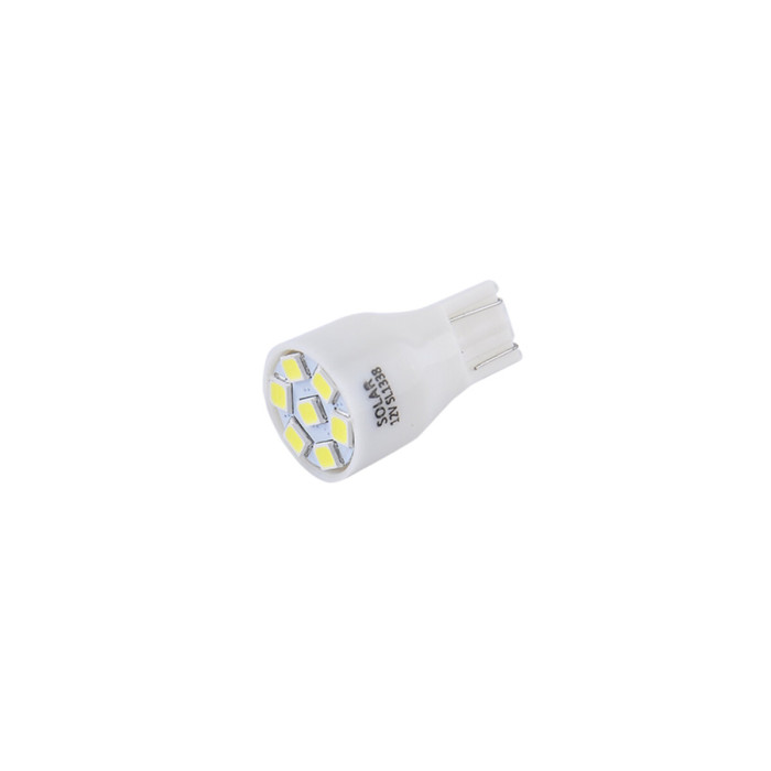 Автолампа Solar LED 12V T10 W2.1x9.5d 7SMD white, 2шт