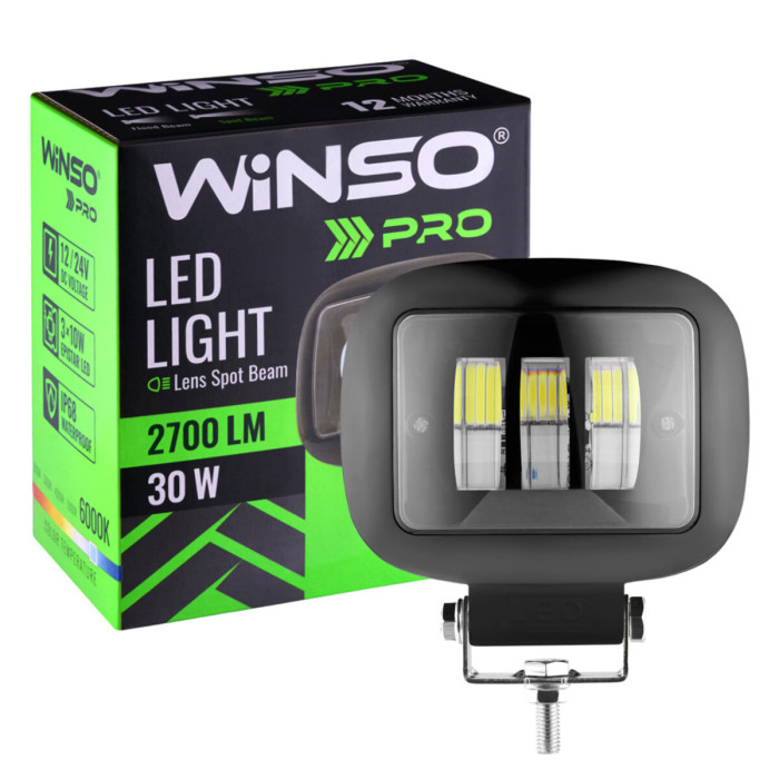 Фара світлодіодна Winso Pro 10-30V, 30W (3x10W), 2700Lm, CSP1860DE 1шт (780780)