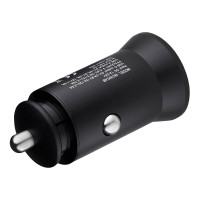 Автомобільний зарядний пристрій Brevia ePower DualCharge 30W 1xUSB-C+1xUSB-A чорний