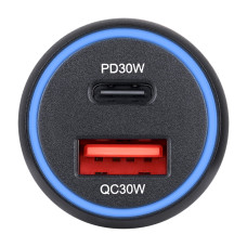 Автомобільний зарядний пристрій Brevia ePower Dual PowerMax Metal LED 60W 1xUSB-C+1xUSB-A
