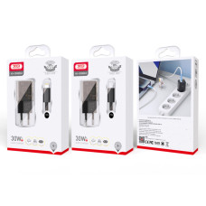 Мережевий зарядний пристрій XO CE05 Gan PD30W+QC3.0 18W+ Lighting кабель коричневий
