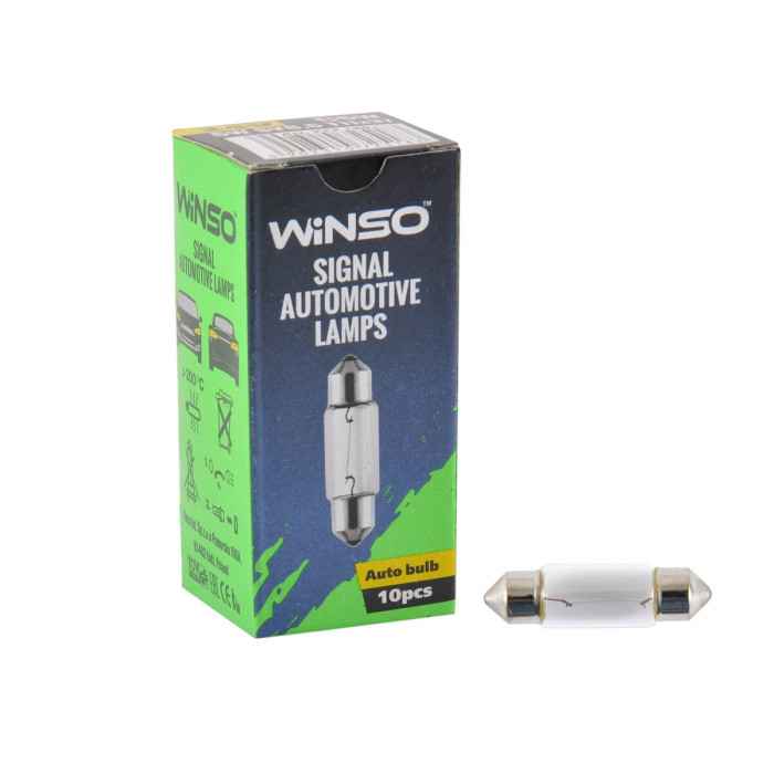 Лампа розжарювання Winso 24V C5W 5W SV8.5 T11х37, 10шт