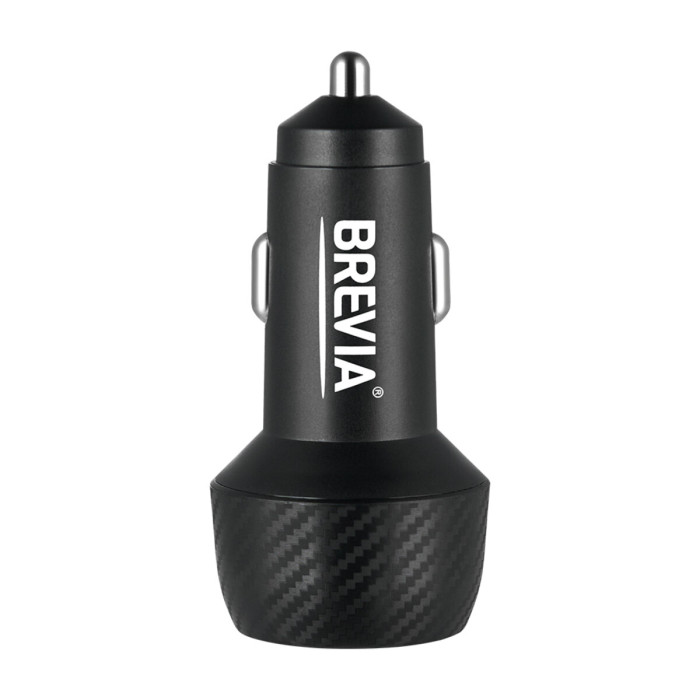 Автомобільний зарядний пристрій Brevia ePower Dual Carbon 48W 1xUSB-C+1xUSB-A