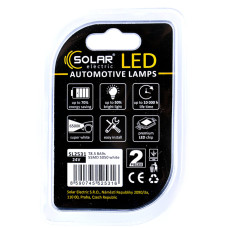 Автолампа Solar LED 24V T8.5 BA9s 5SMD white, 2шт