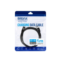 Кабель Brevia USB to Type-C 2,4А 1м, чорний ZIP (56100BUCZ1)