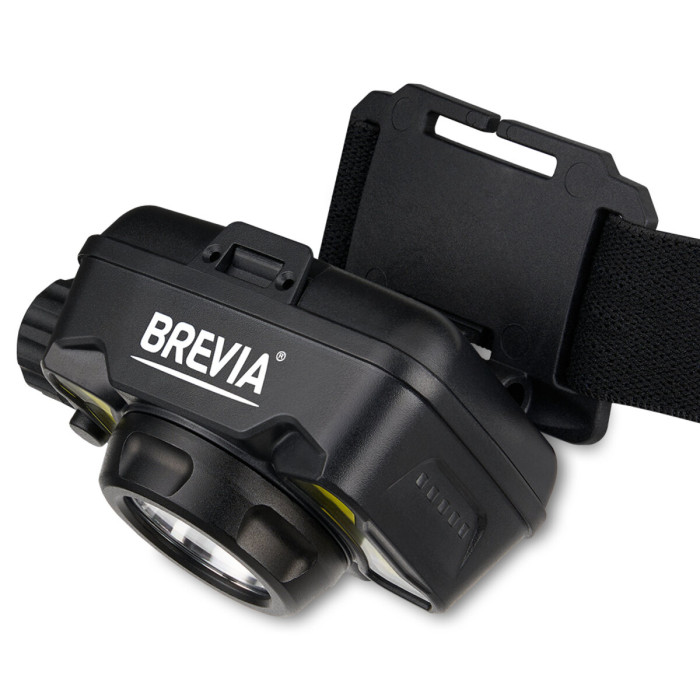 Ліхтар налобний Brevia 600Lm, 3W CREE XPG+COB, 1200mAh/3xAAA, білий/червоний